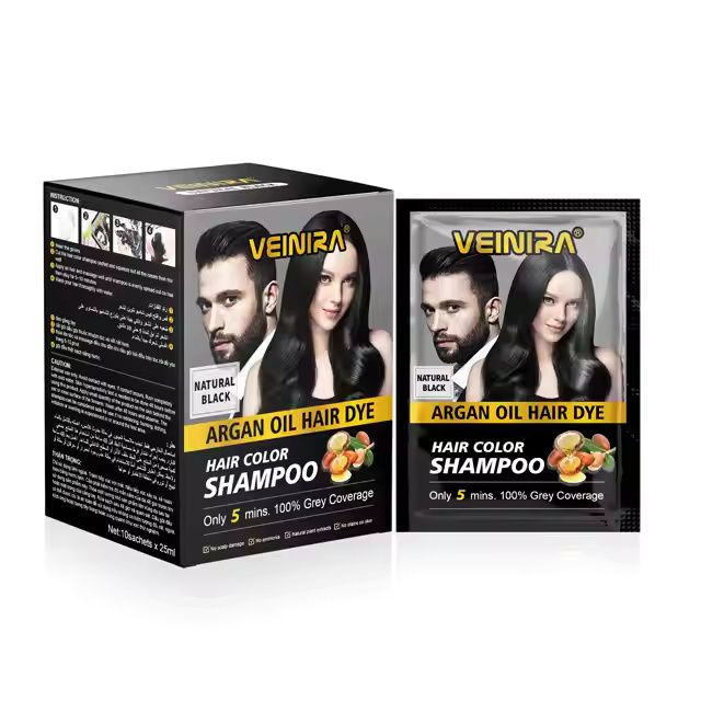 OEM Customized Ammonia-free Permanent Natural Black and Dark Brown Hair Dye Color Shampoo Dye Hair Color Wholesale