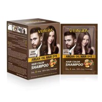 Factory Custom OEM 400ML Private Label 5 In 1 Herbal extract Black and Dark Brown Permanent Hair Dye Shampoo