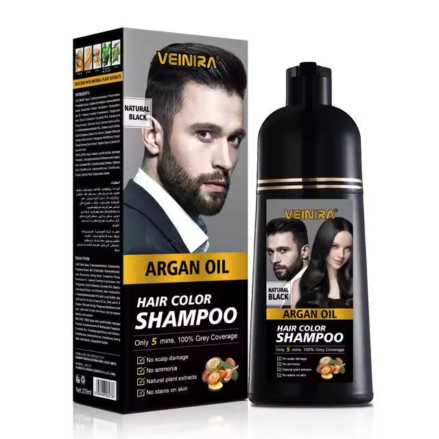 Black Hair Shampoo Ammonia Free, Gentle and Non-Irritating Formula for Easy Hair Dying Without Skin Stains