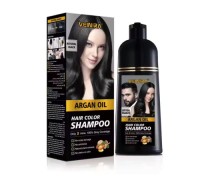 Factory Custom OEM 400ML Private Label 5 In 1 Herbal extract Black and Dark Brown Permanent Hair Dye Shampoo