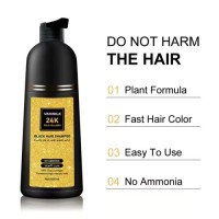Veinira Hair Color Shampoo - Natural Black Formula for Effortless Grey Hair and Beard Coverage for Home Use